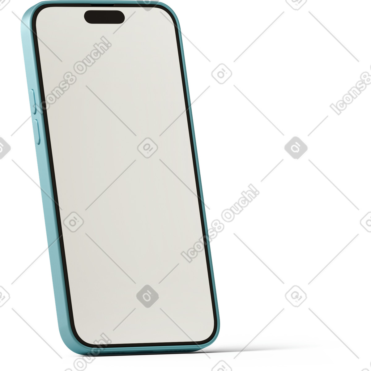Ilustração de Smartphone with blank screen turned right em no estilo 3D Casual life para baixar em PNG, SVG
