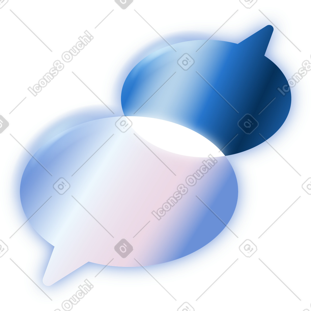 Ilustração de Balões fala sobrepostos em no estilo Dimension para baixar em PNG, SVG