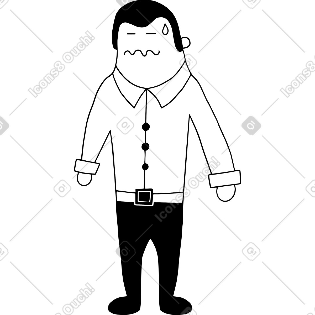 Weak employee illustration in Dudes style download in PNG, SVG