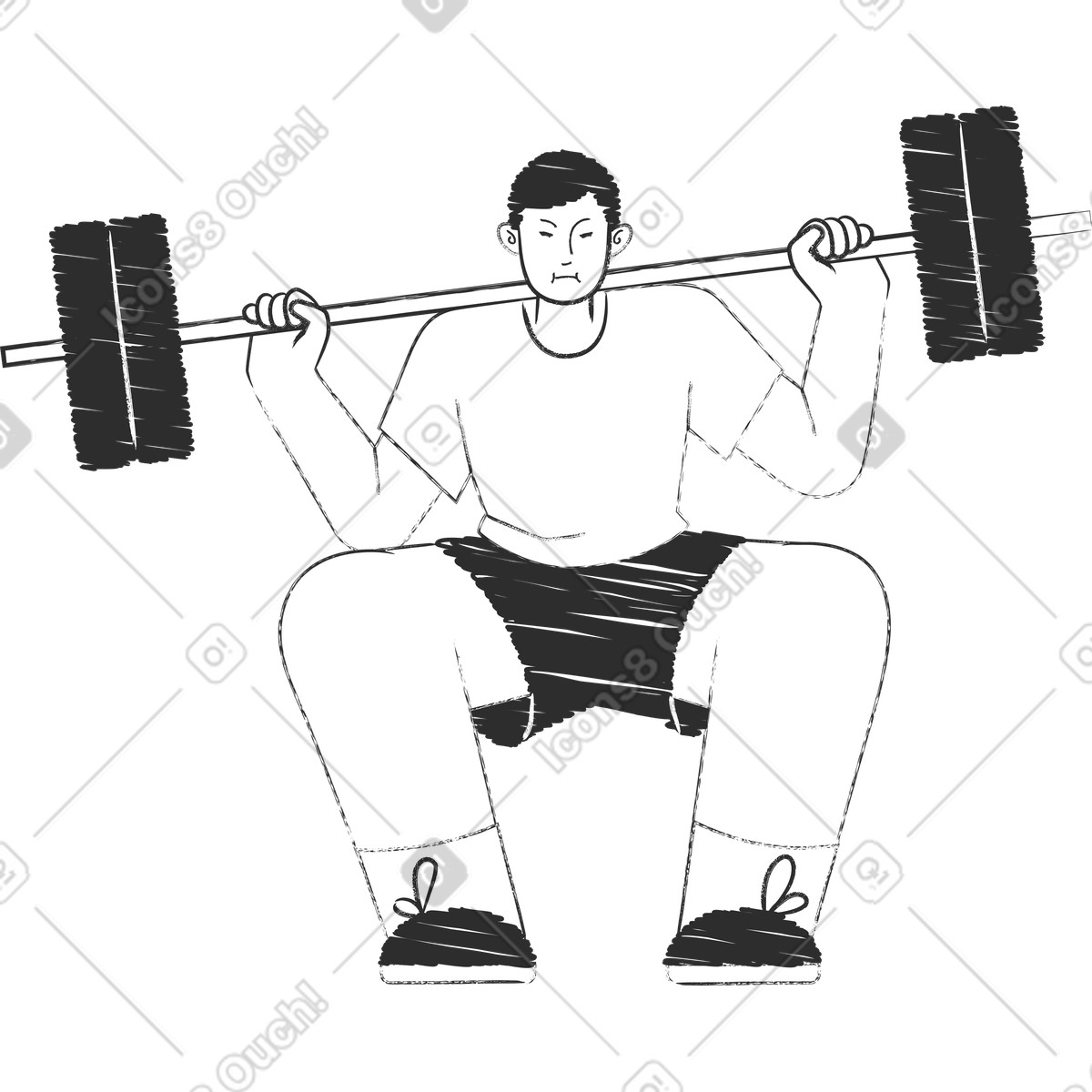 Ilustração de Homem com uma barra em no estilo Graphite para baixar em PNG, SVG