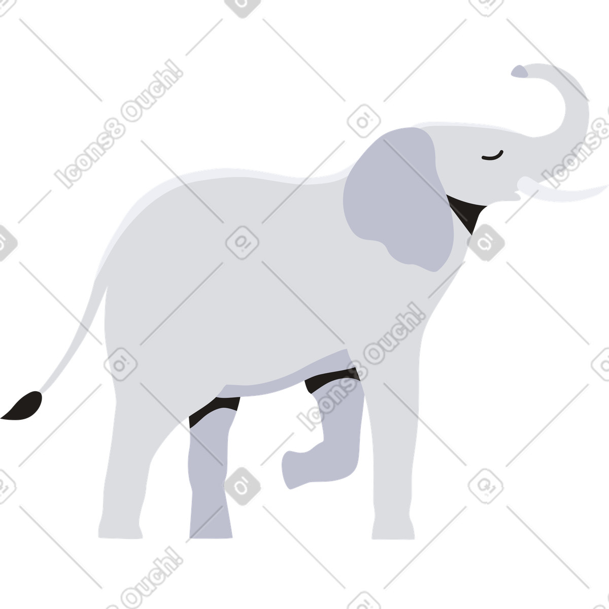 Elefant-Illustration im Jaconda-Stil als Download in PNG, SVG