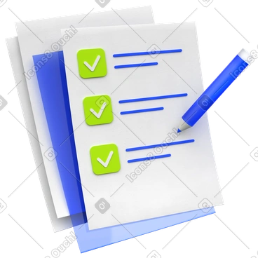 Feuilles de contrôle avec crayon bleu PNG, SVG