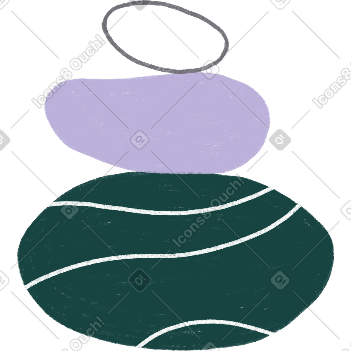 Three stones stacked on top of each other illustration in Tutti style download in PNG, SVG