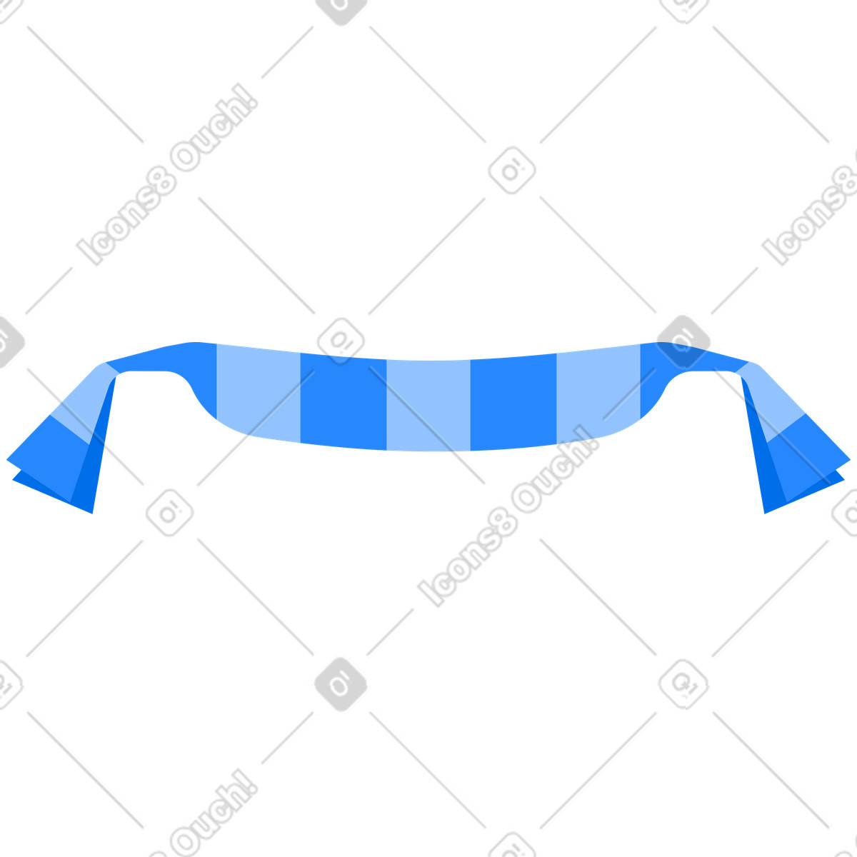 Scarf with stripes blue illustration in Urban style download in PNG, SVG