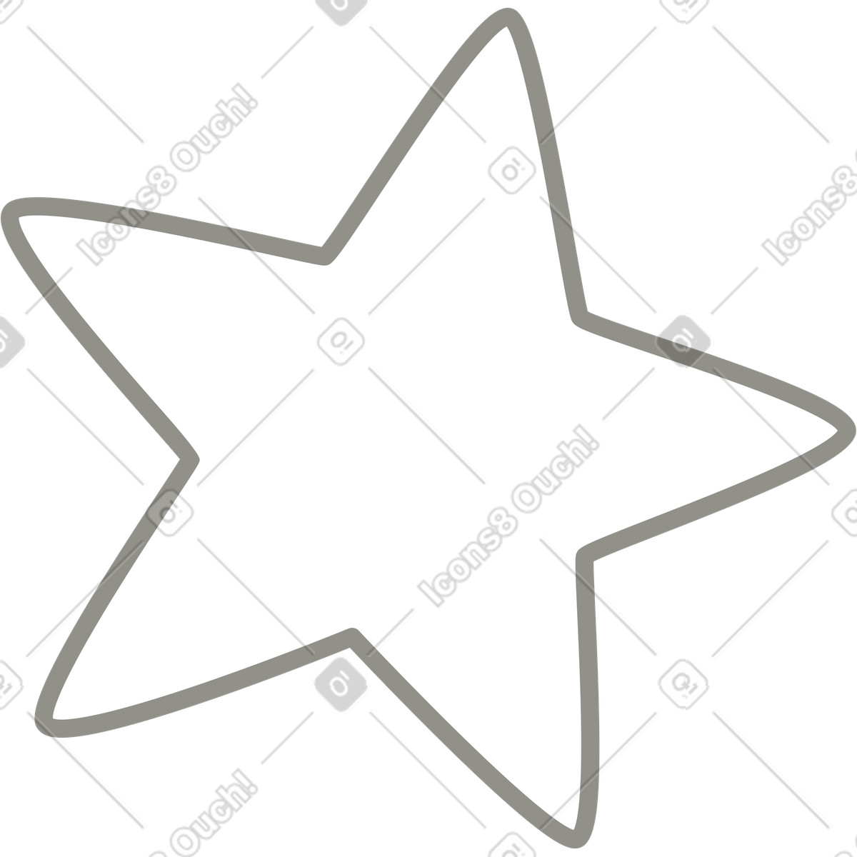 Gray star illustration in Plain style download in PNG, SVG