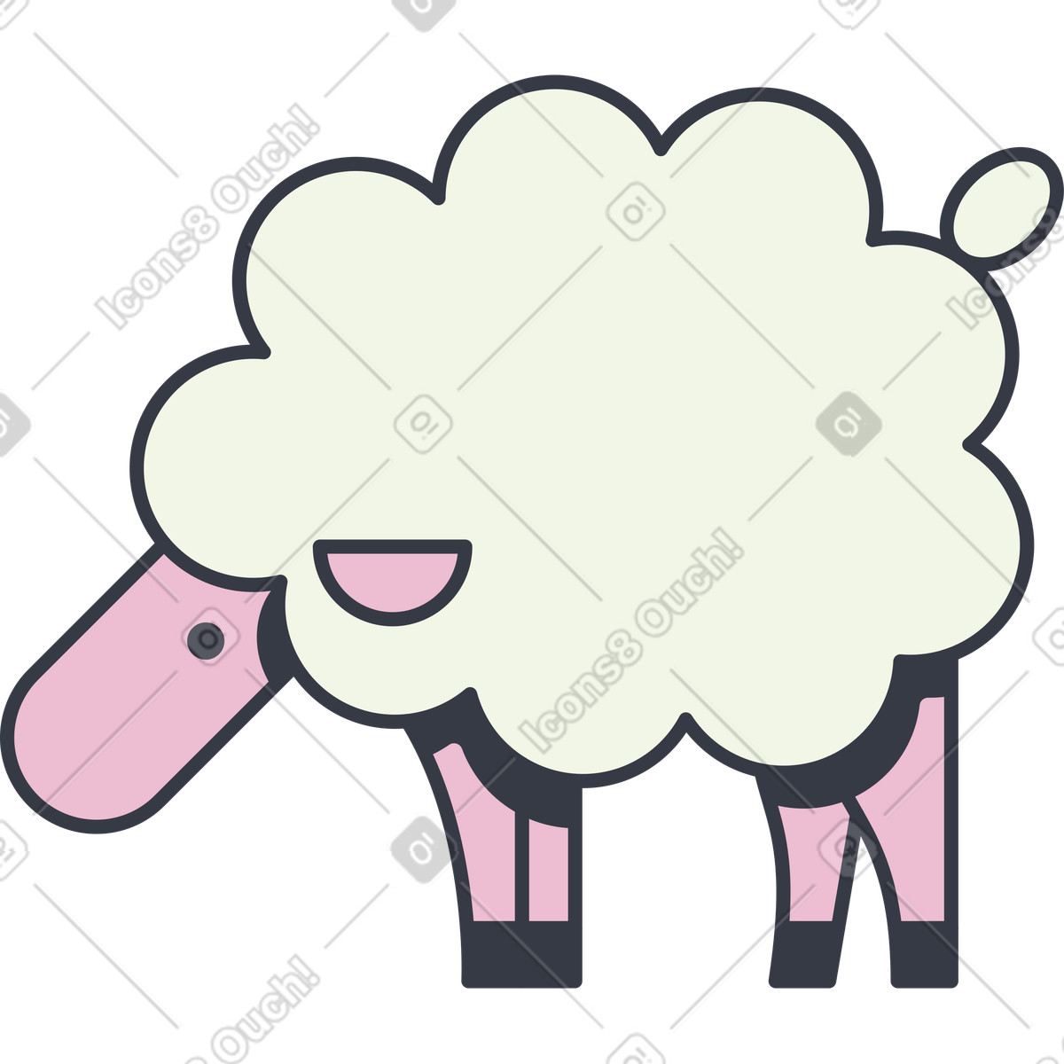 Ilustración Oveja en estilo Abstract a descargar en PNG y SVG