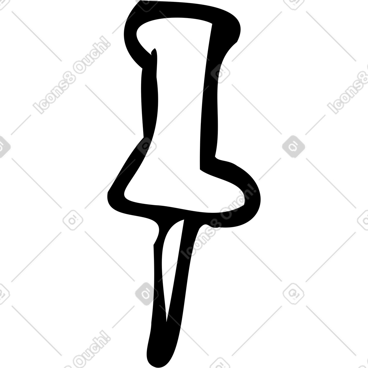Ilustración Alfiler blanco en estilo Marks a descargar en PNG y SVG
