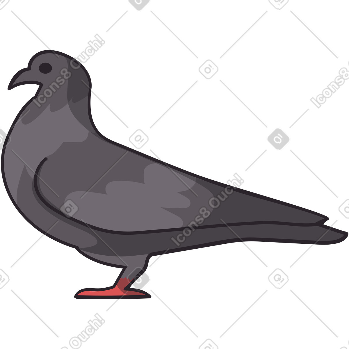 Eastwood スタイルの 灰色の鳩 のイラストをPNG、SVG形式でダウンロード