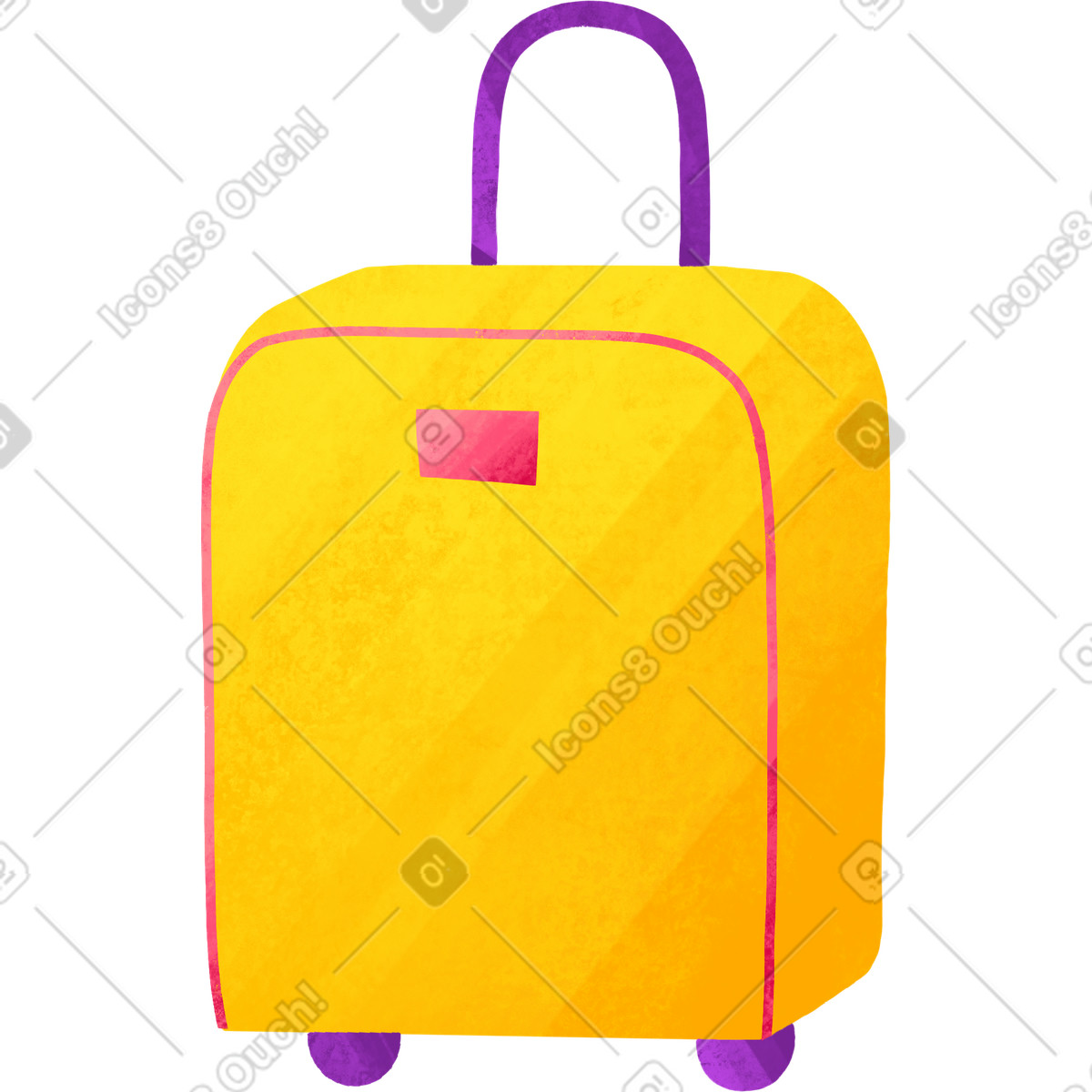 Иллюстрация Yellow suitcase on wheels в стиле Bonbon — скачать в форматах PNG, SVG