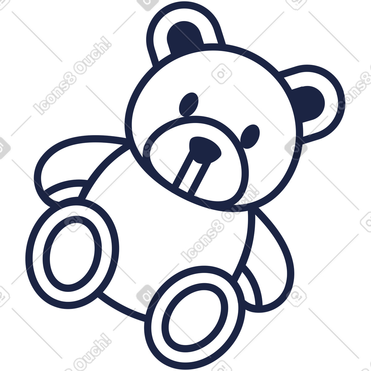 Teddy line illustration in Urban style download in PNG, SVG
