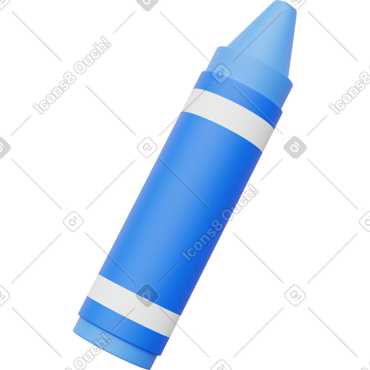 3D Playful 스타일의 Blue colored crayon for drawing and sketching 일러스트레이션 PNG, SVG 다운로드