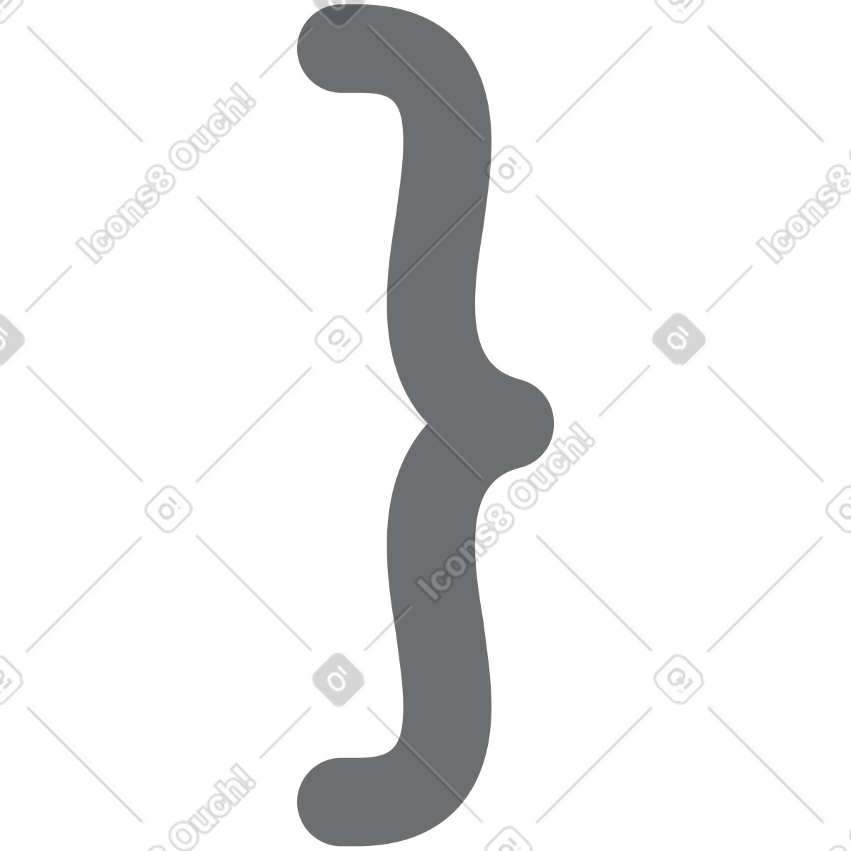 Curly brace illustration in Incut style download in PNG, SVG