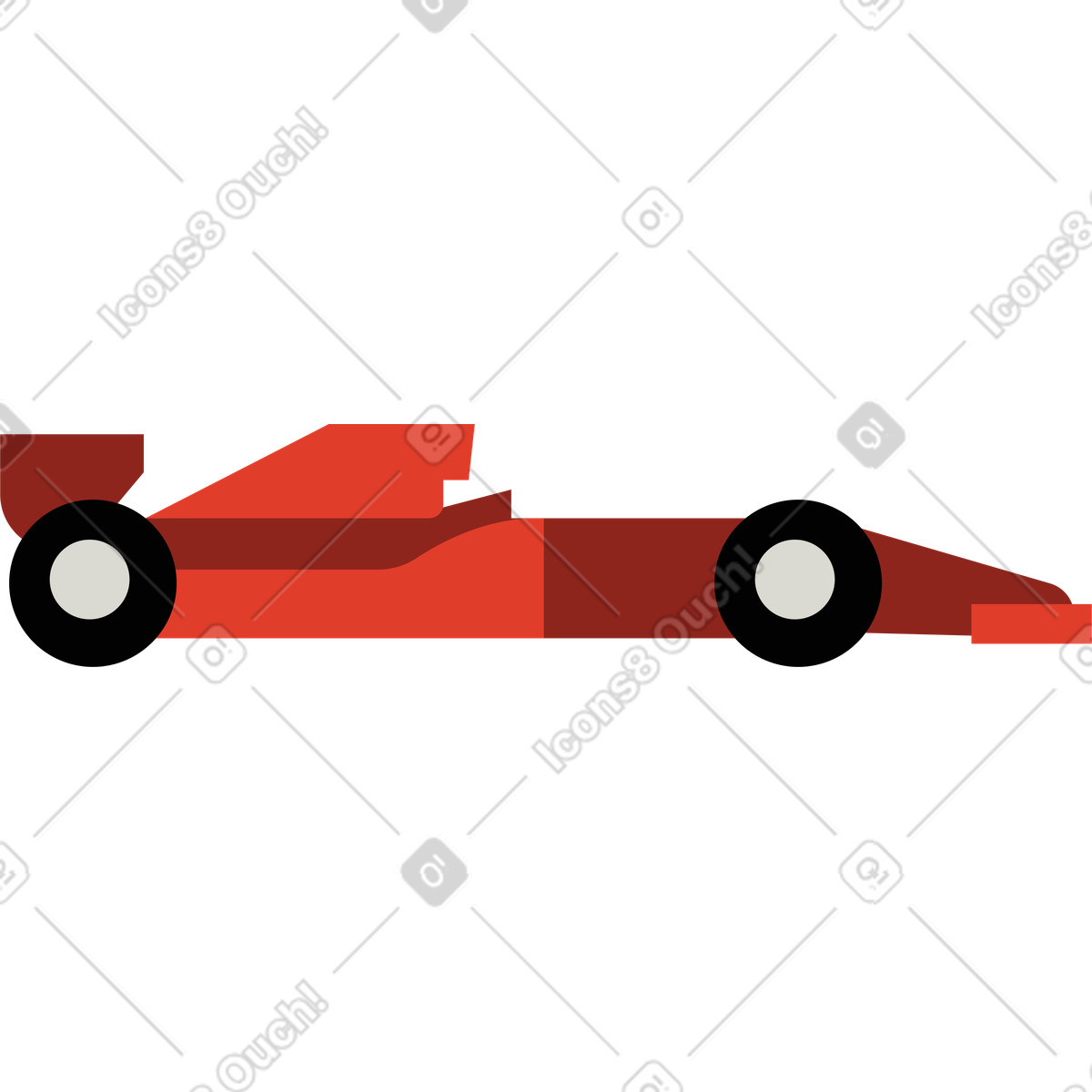 Racing car illustration in Burgundy style download in PNG, SVG