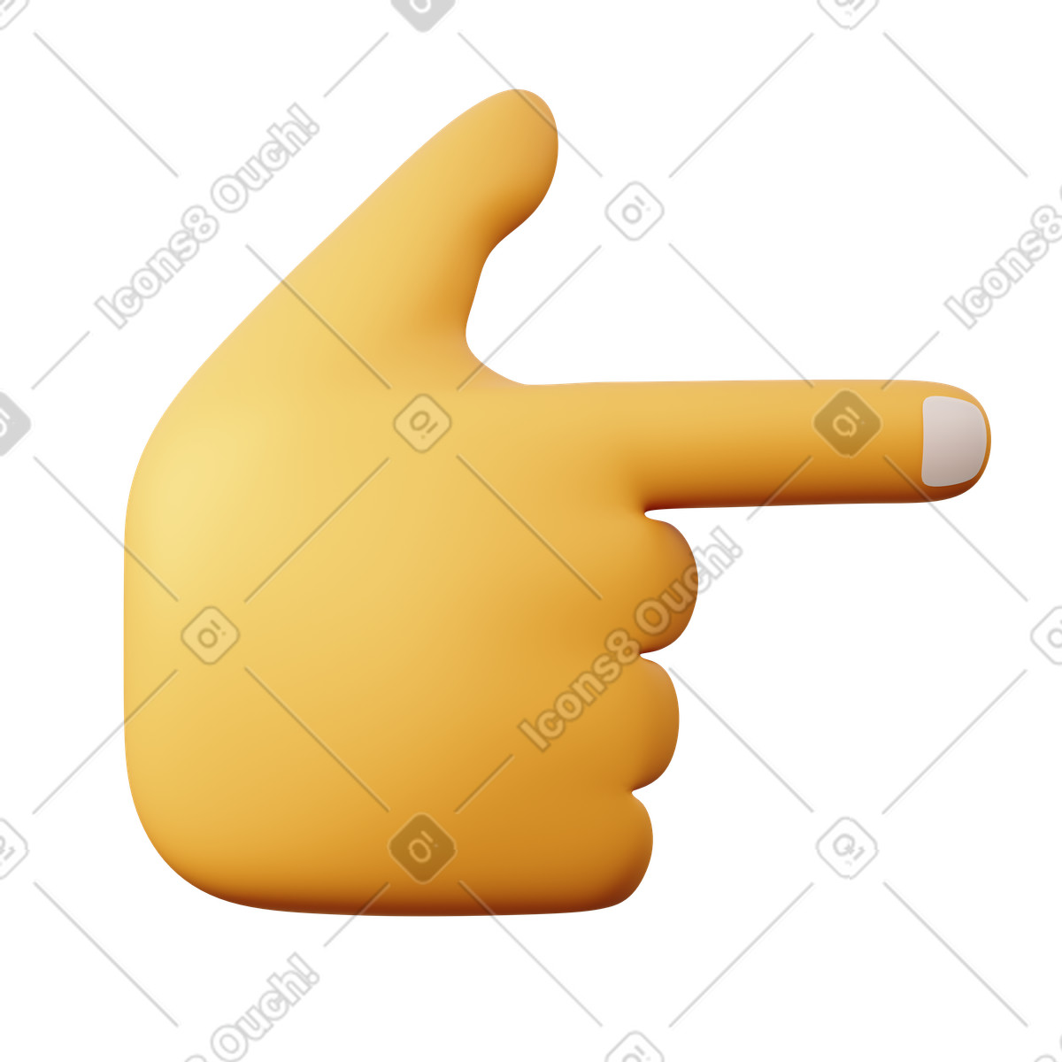 Finger pointing right illustration in 3D Sugary style download in PNG, SVG