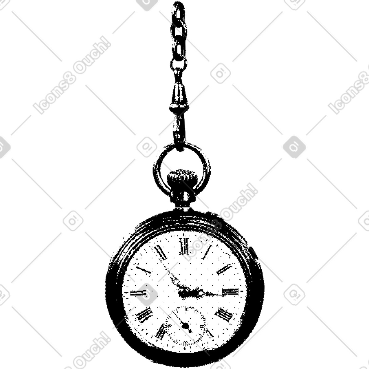 Bitmap スタイルの Pocket watch のイラストをPNG、SVG形式でダウンロード