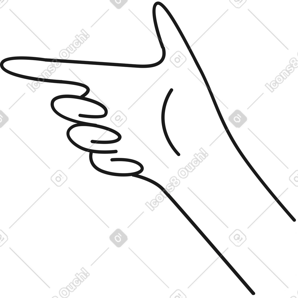 Hand pointing left illustration in Taxi style download in PNG, SVG