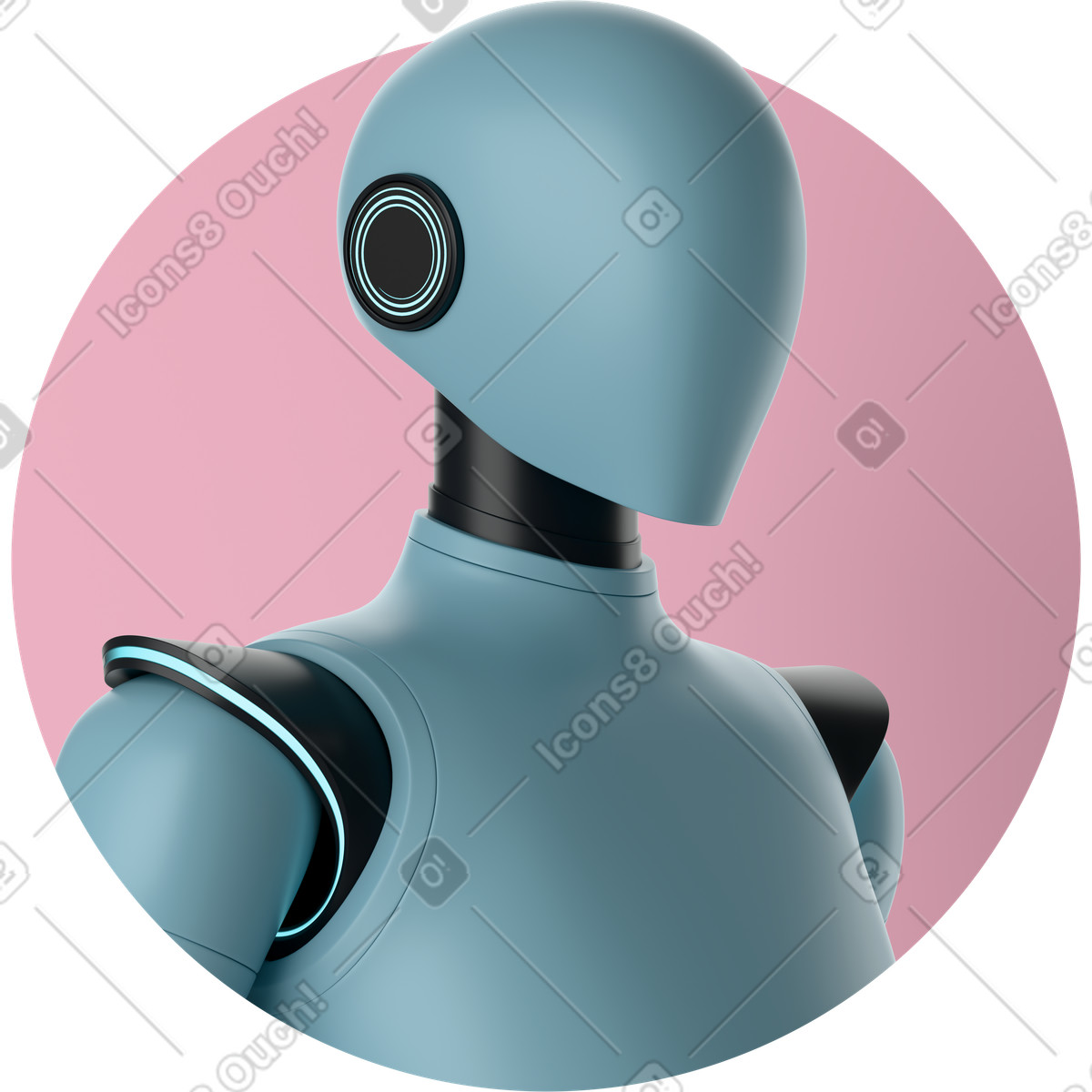 3D Casual life 스타일의 AI robot avatar 애니메이션 일러스트레이션 GIF, Lottie(JSON), AE로 다운로드