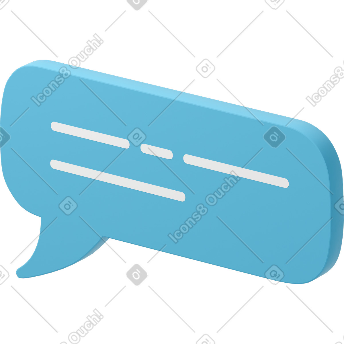 Ilustración Bocadillo de diálogo azul en estilo 3D Flame a descargar en PNG y SVG