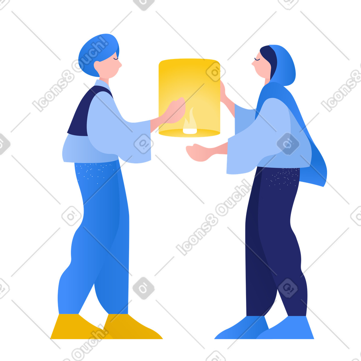 Indian festival of lights illustration in Clip style download in PNG, SVG