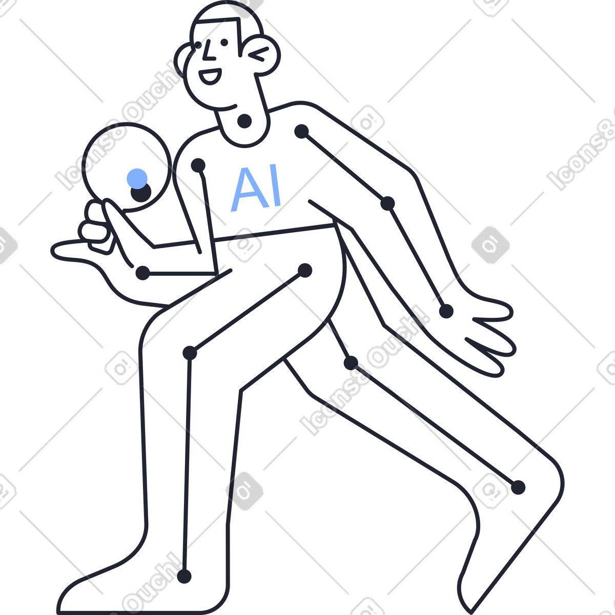 下载 Pablita 风格的 人工智能人 插画，支持 PNG、SVG 格式