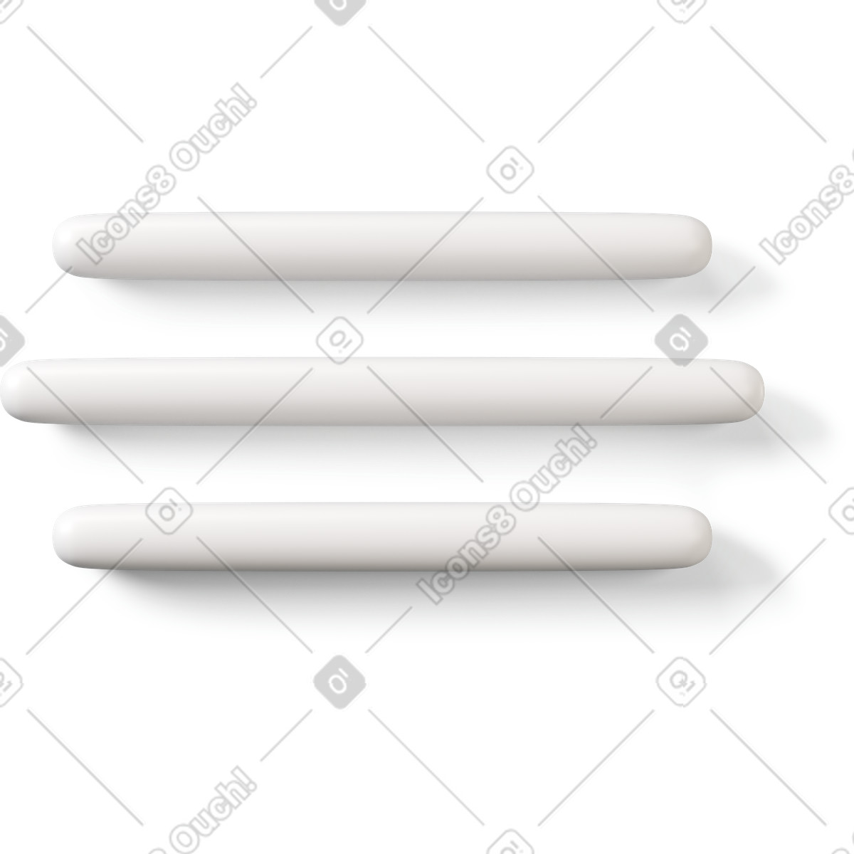 Ilustração de Ícone texto três linhas em no estilo 3D Buddy para baixar em PNG, SVG