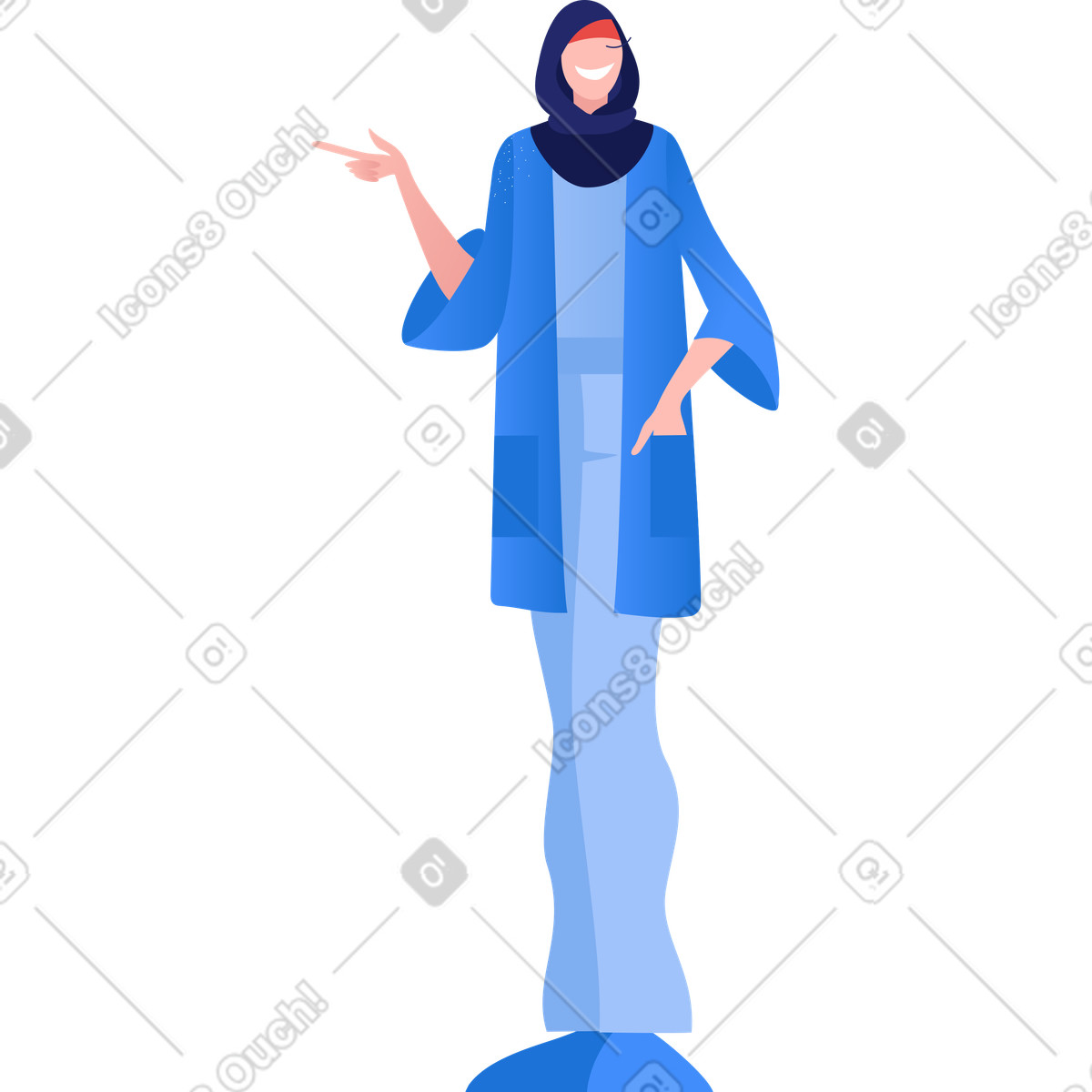 Woman in hijab holding driving license illustration for auto school clipart