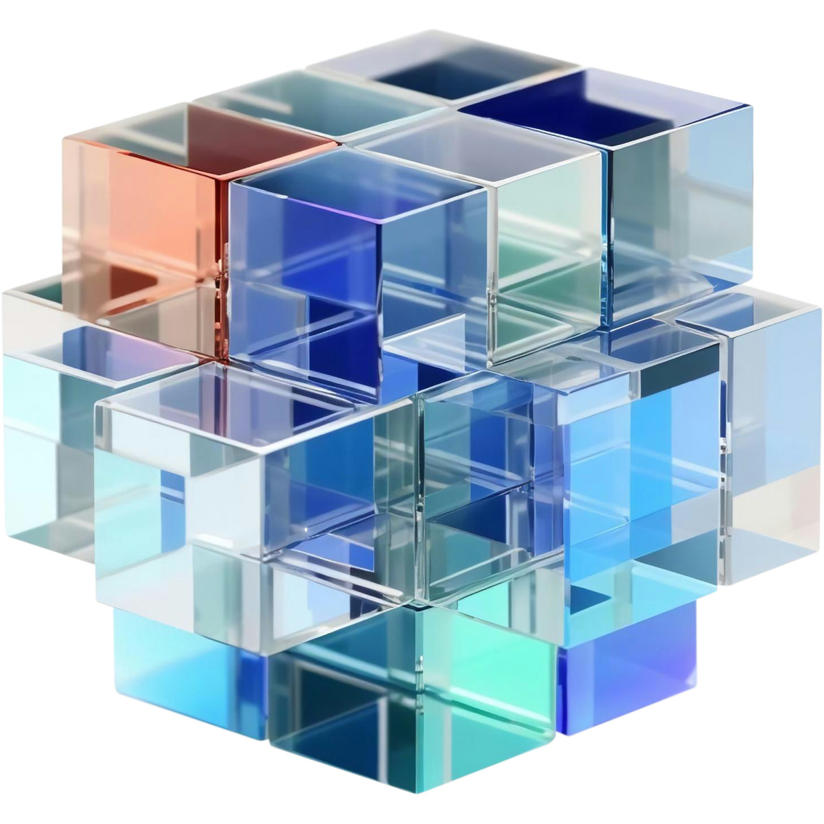 Blocks composition illustration in 3D style download in PNG, SVG