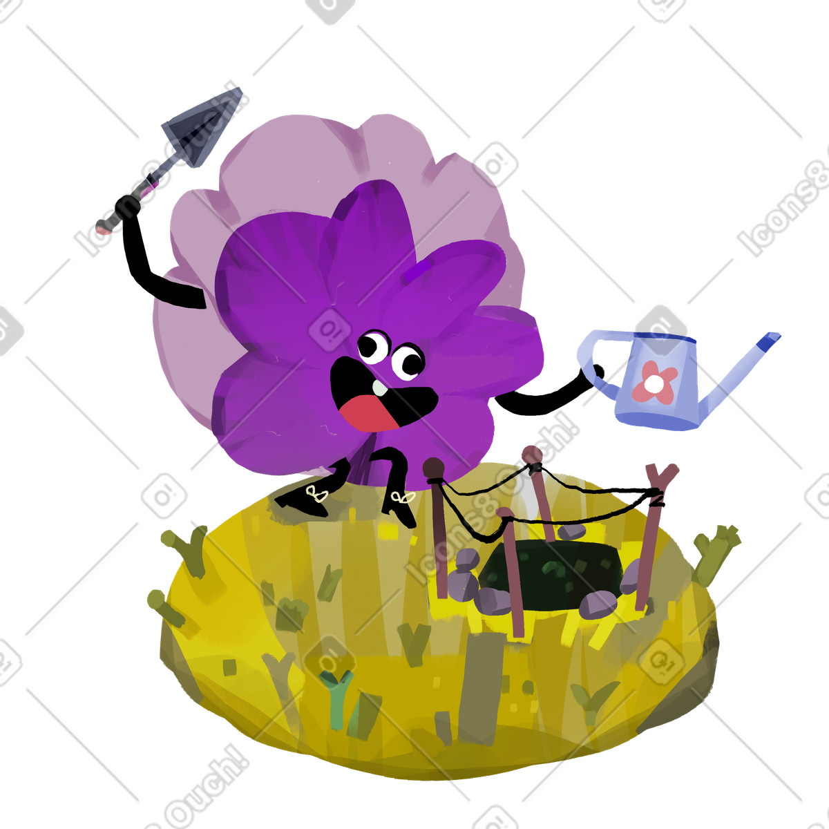 下载 Atomic 风格的 Waiting to bloom, Natural development concept 插画，支持 PNG、SVG 格式