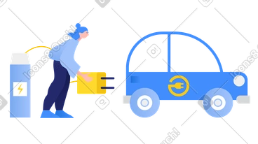 Electric car charging PNG, SVG