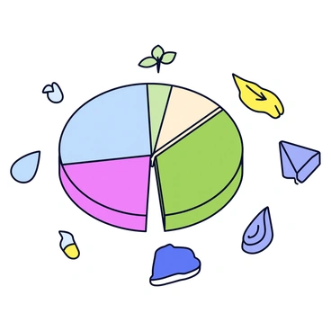 A pie chart with distinct sections representing various natural resources. Each section is labeled with its corresponding resource, such as "Water," "Forests," "Fossil Fuels," and "Minerals." The sections are illustrated in different colors to enhance clarity. The chart features a downward gradient in size, depicting a noticeable reduction in the size of each resource segment. Alongside the pie chart, there are small icons symbolizing each resource, such as a water droplet for Water, a tree for Forests, a drop of oil for Fossil Fuels, and a rock for Minerals. The overall design is clean and minimalistic, emphasizing the message of resource depletion over time.