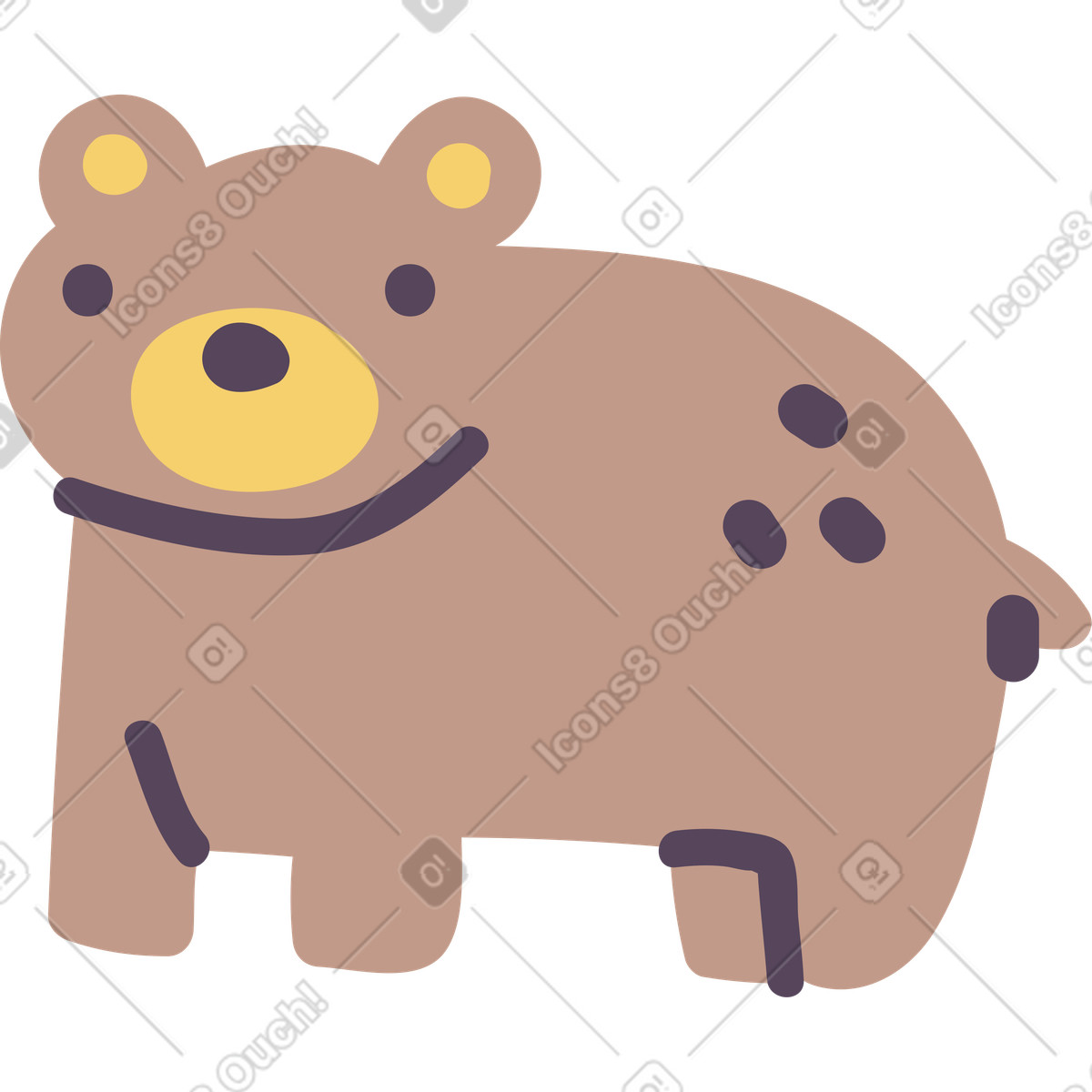 Pluto スタイルの くま のイラストをPNG、SVG形式でダウンロード