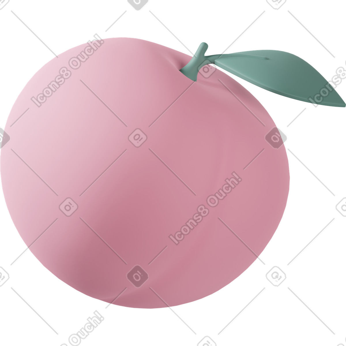 3D Casual life 스타일의 Pink peach 일러스트레이션 PNG, SVG 다운로드