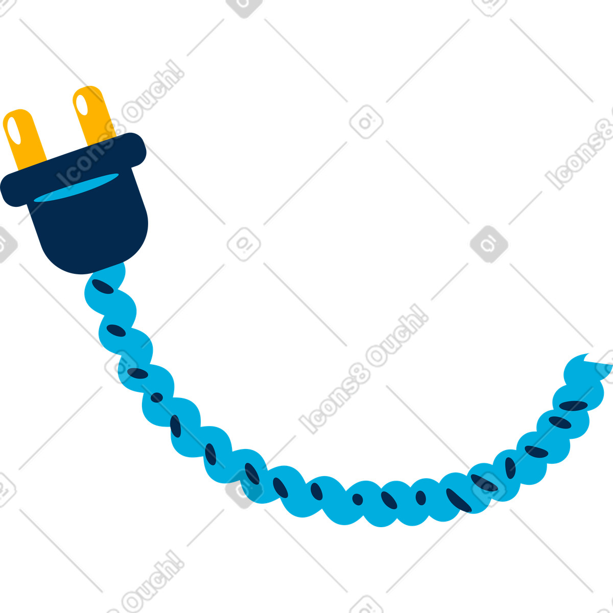 Ilustración Enchufe del cable en estilo Flame a descargar en PNG y SVG