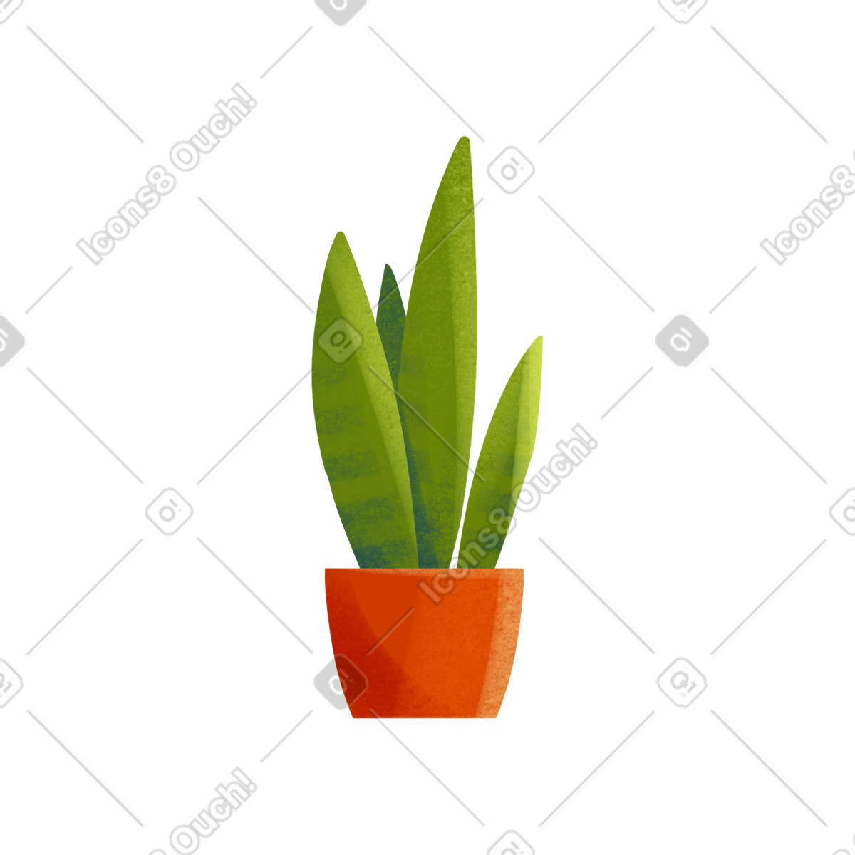 Sansevieria-pflanze im orangentopf-Illustration Shine-Stil als Download in PNG, SVG