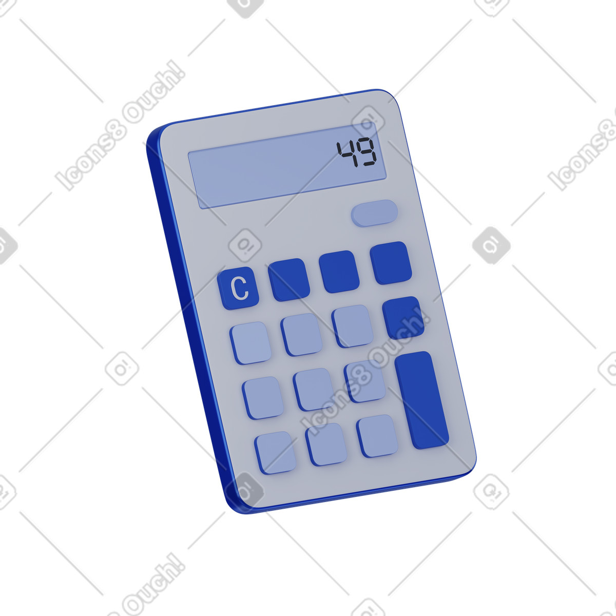 Ilustración Calculadora azul en estilo 3D Techny a descargar en PNG y SVG