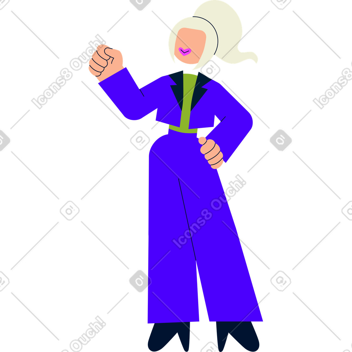 下载 Cubes 风格的 拿着东西的女人 插画，支持 PNG、SVG 格式
