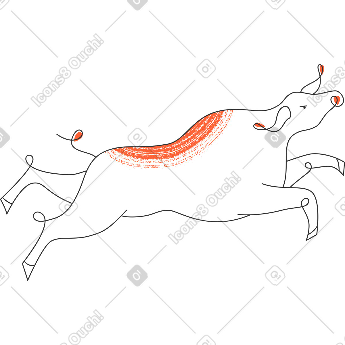 Toro illustrazione in stile Crayon scarica in PNG, SVG