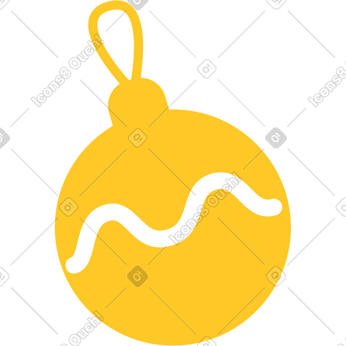 Illustration Décoration de noël jaune dans le style Rocky à télécharger aux formats PNG, SVG