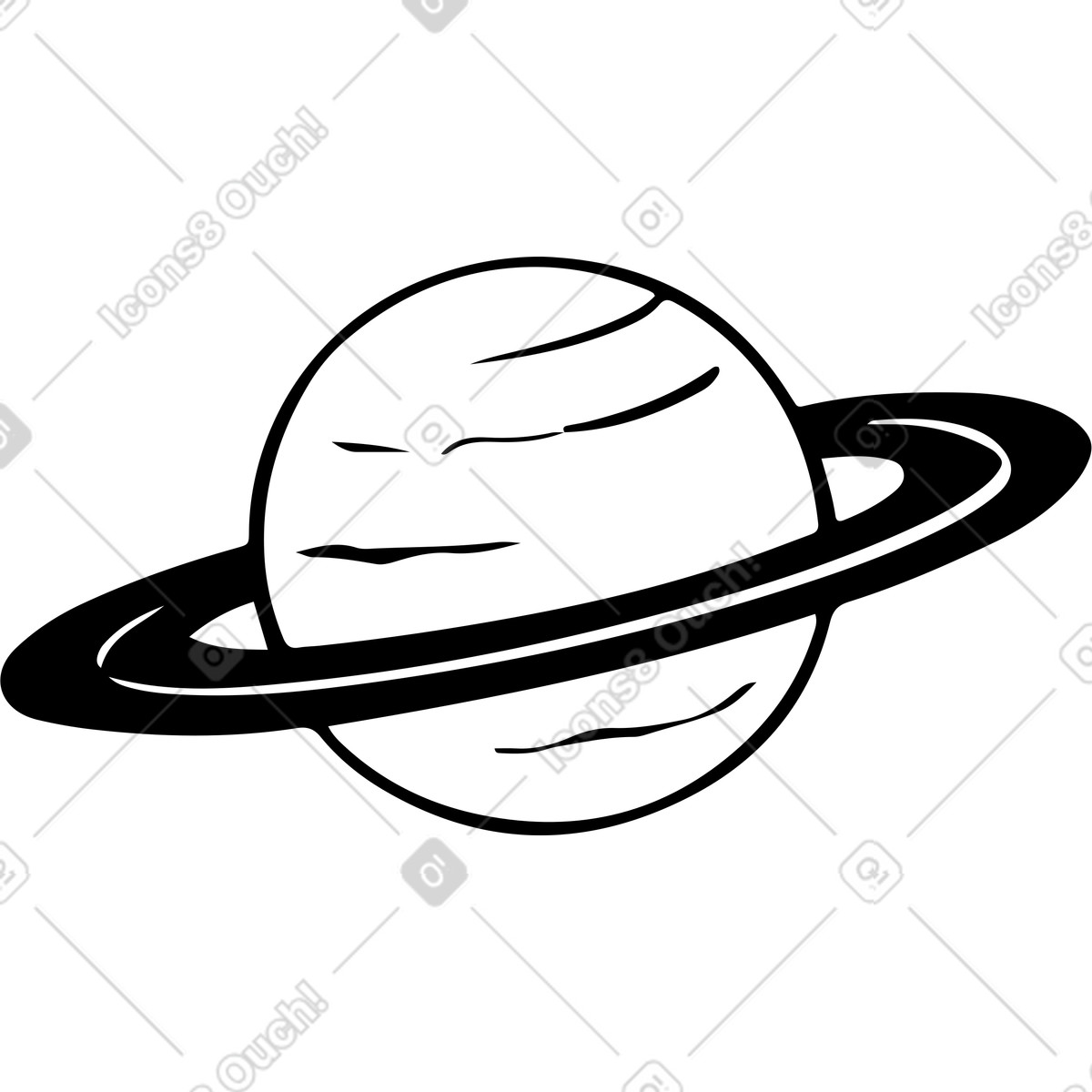 Illustration Planète saturne dans le style Line à télécharger aux formats PNG, SVG