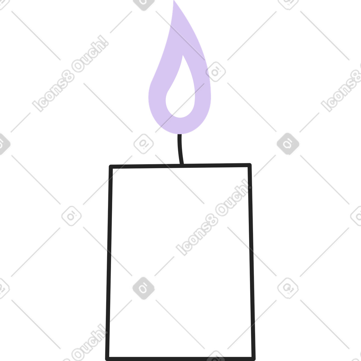 下载 Sammy Line 风格的 短蜡烛 插画，支持 PNG、SVG 格式
