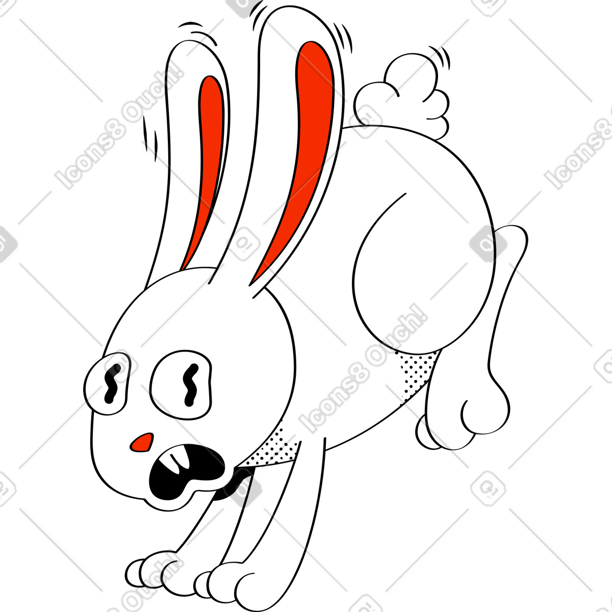 Coniglietto illustrazione in stile Looney scarica in PNG, SVG