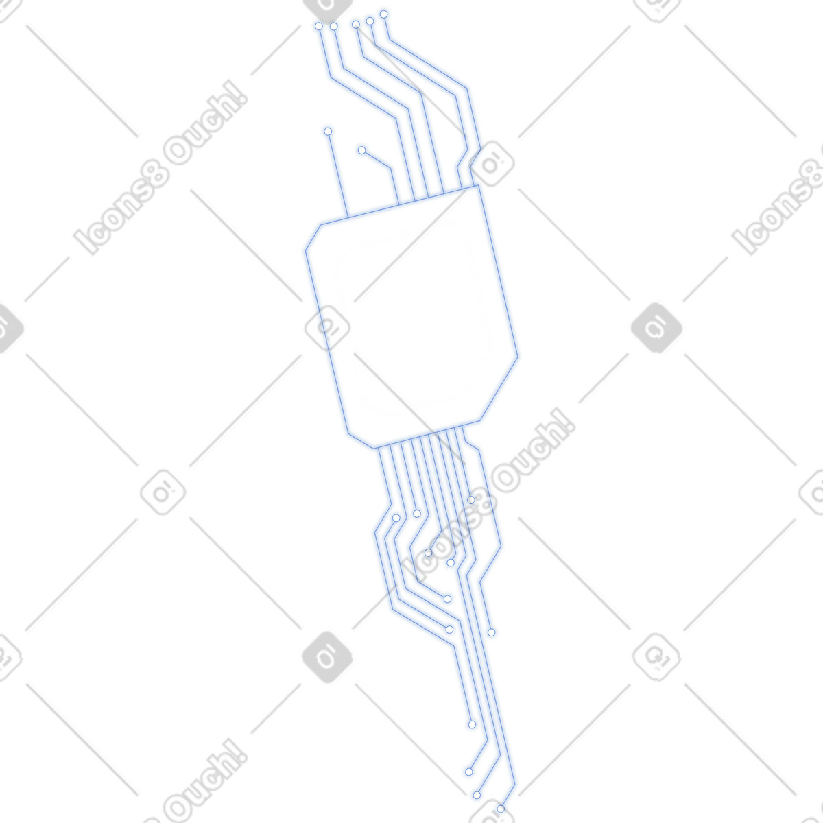 Illustration Microcircuit board pattern representing digital technology and electronic data connections dans le style Dimension à télécharger aux formats PNG, SVG