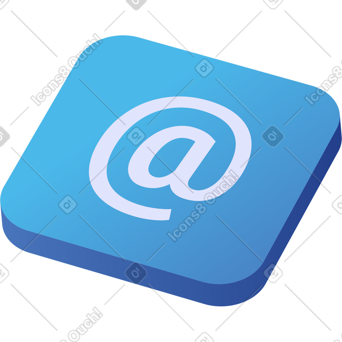 Illustration Rectangle avec e-mail dans le style Quantum à télécharger aux formats PNG, SVG
