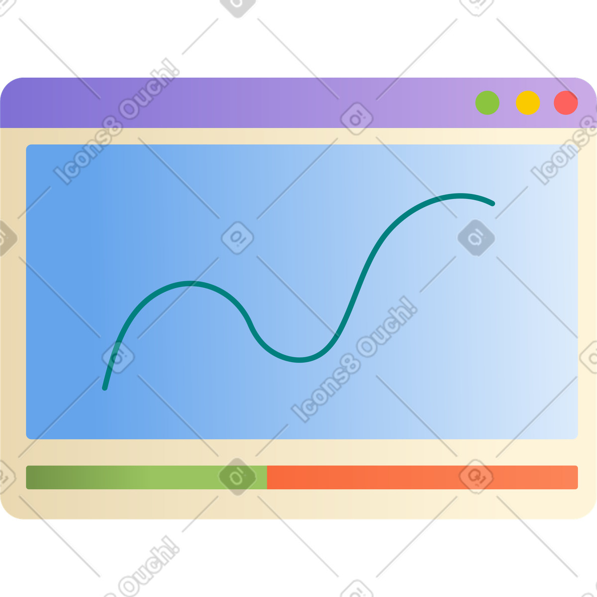 Browserfenster mit video-Illustration im Silky-Stil als Download in PNG, SVG