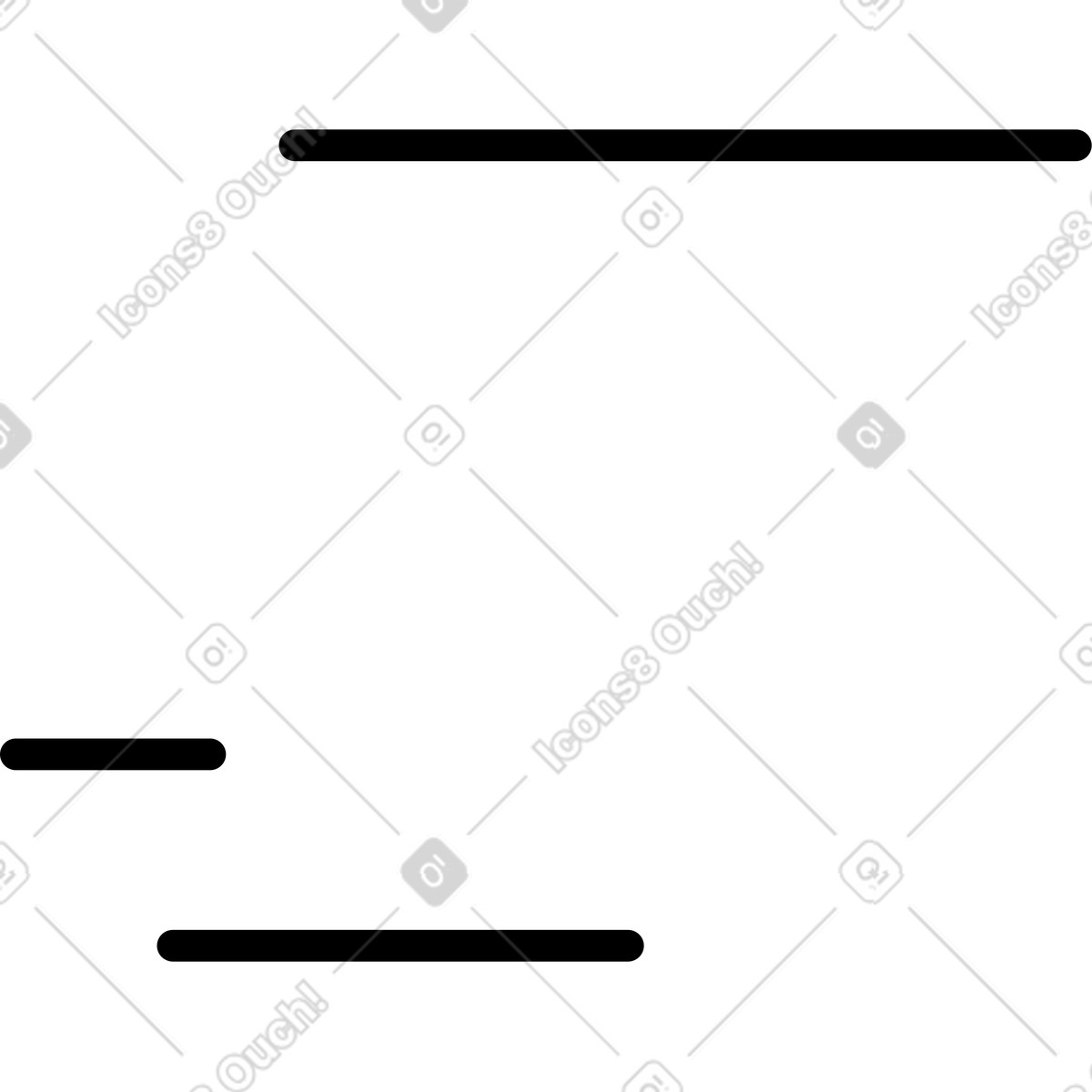 Ilustración Black horizontal movement lines decoration with rounded ends en estilo Notion Line Art a descargar en PNG y SVG