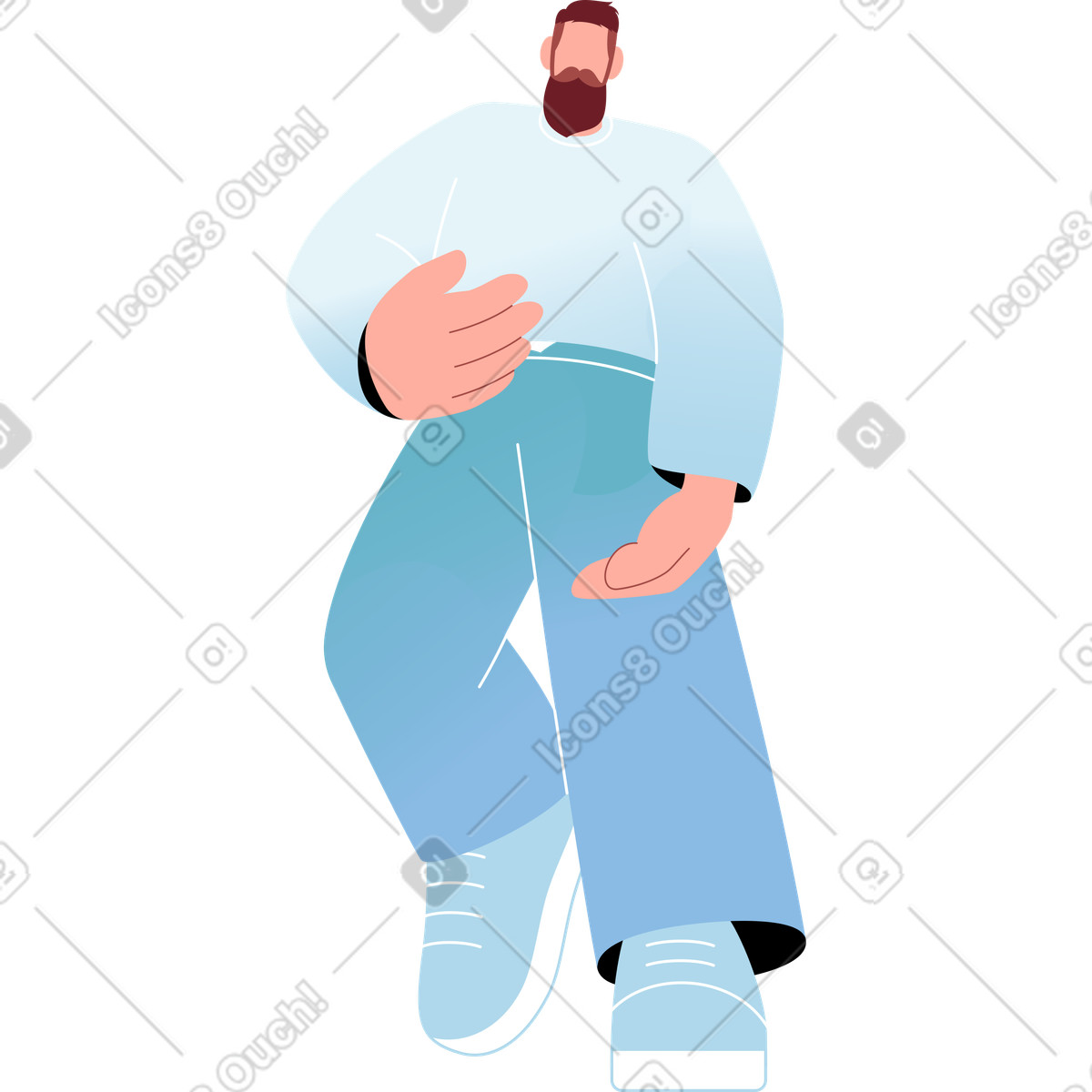 Mann hält etwas in seinen händen-Illustration im Airy-Stil als Download PNG, SVG