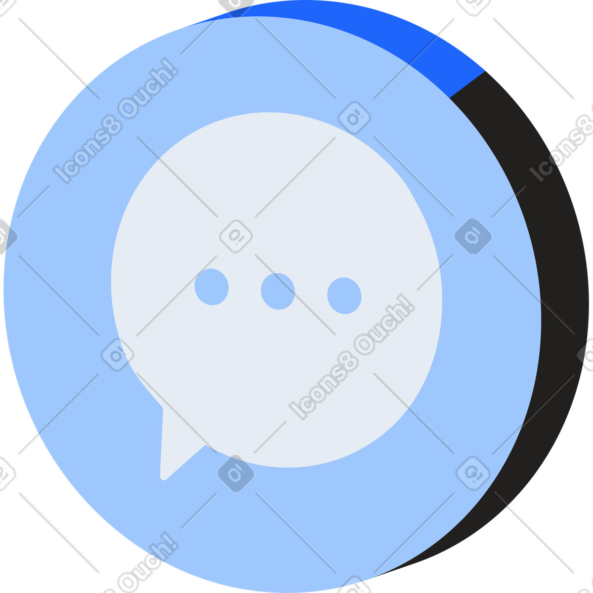 Ilustración Round icon with a speech bubble en estilo Editorial descargar en PNG y SVG