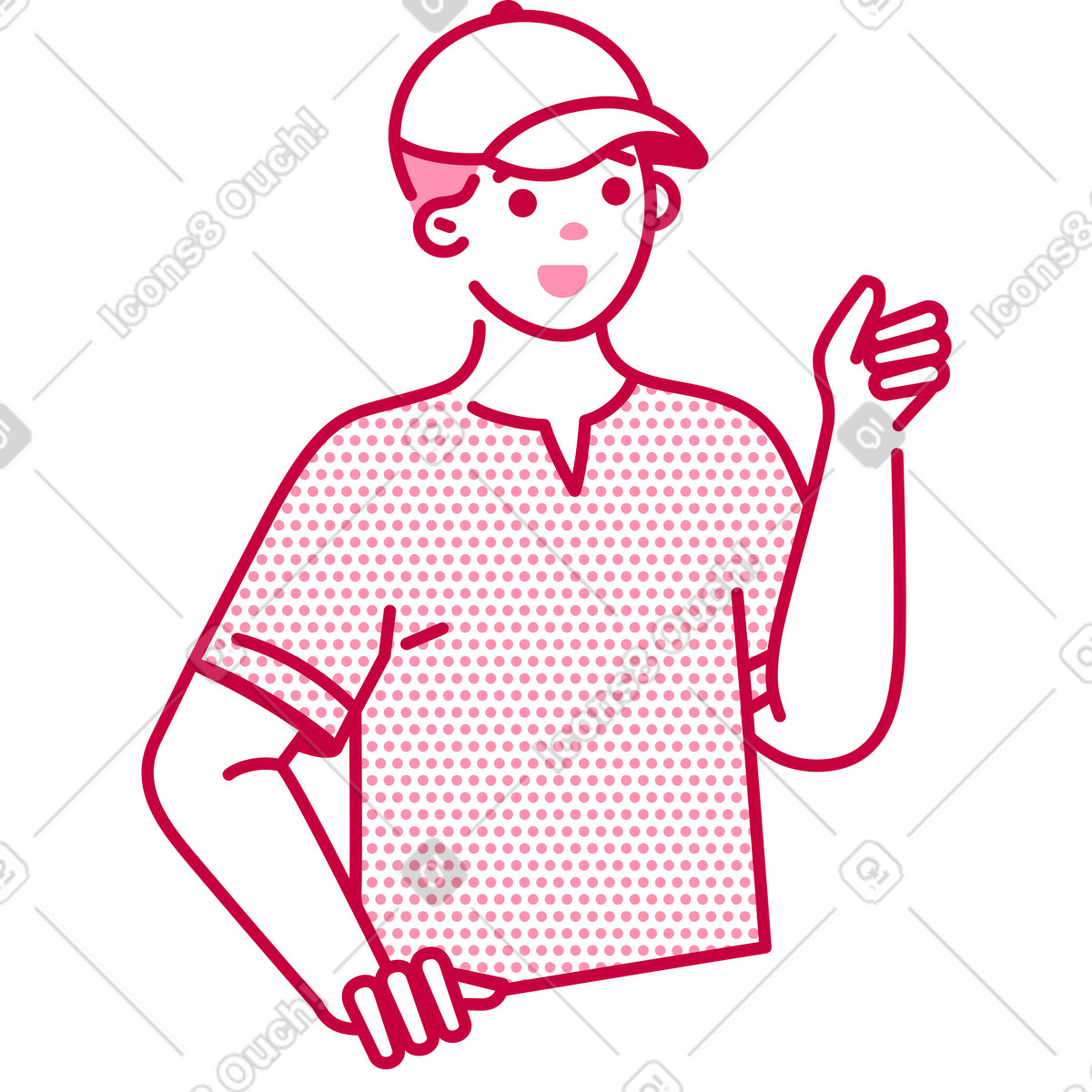 Ilustração de Homem boné segurando algo em no estilo Natty para baixar em PNG, SVG