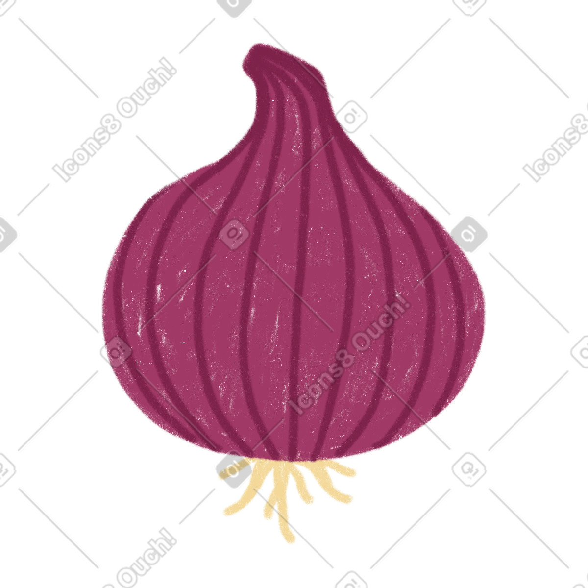 Ilustración Onion en estilo Cozy a descargar en PNG y SVG