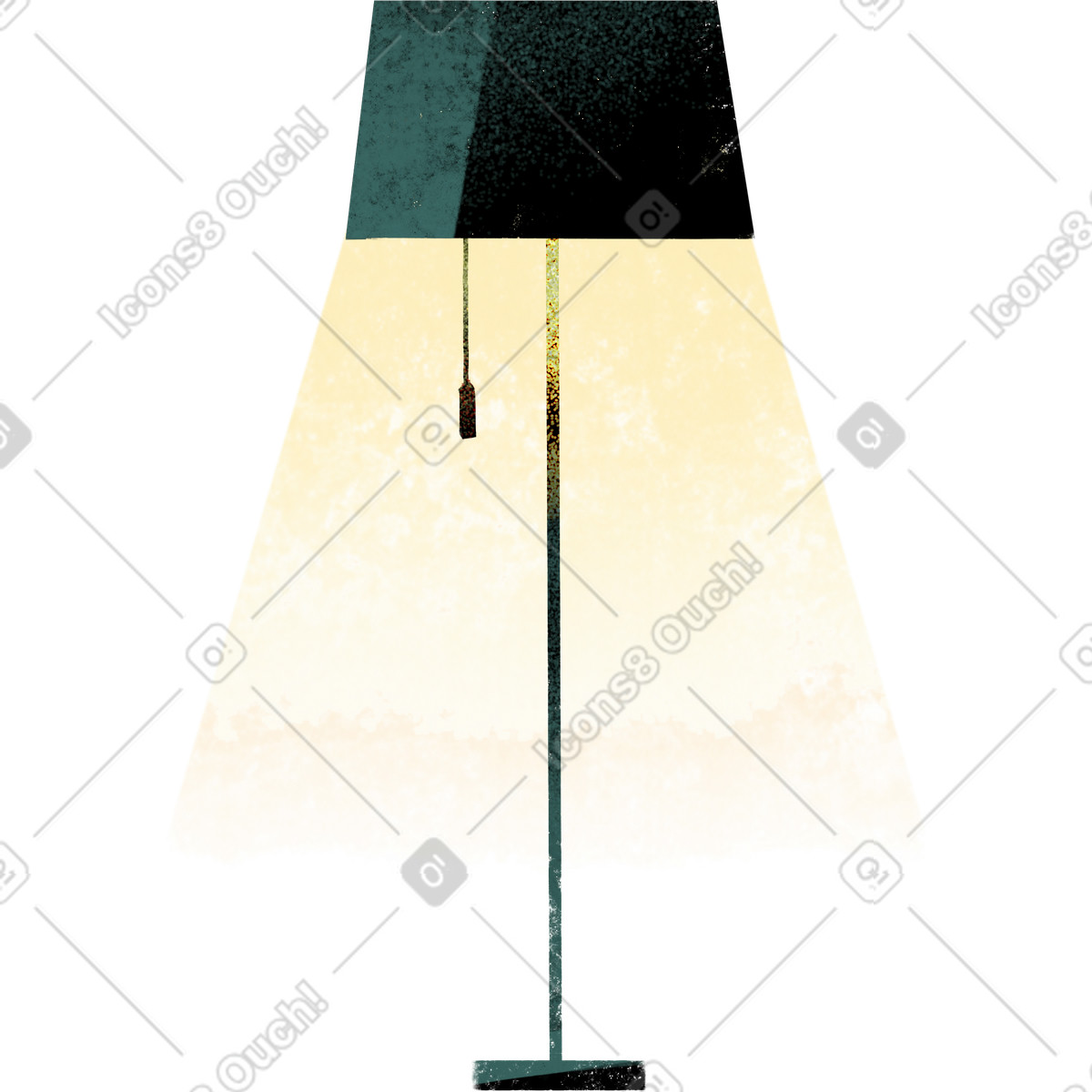 Illustration Lampadaire noir allumé dans le style Fabulous à télécharger aux formats PNG, SVG